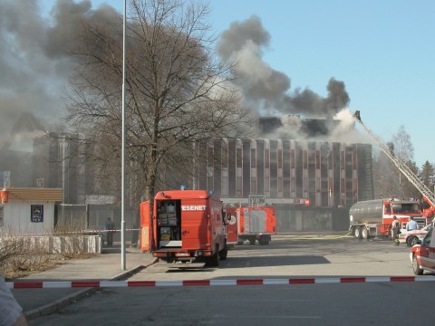 Gebouw in Brand