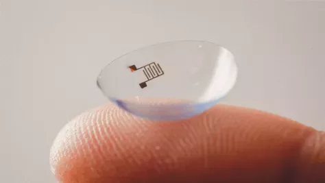 CSM printed on contact lens