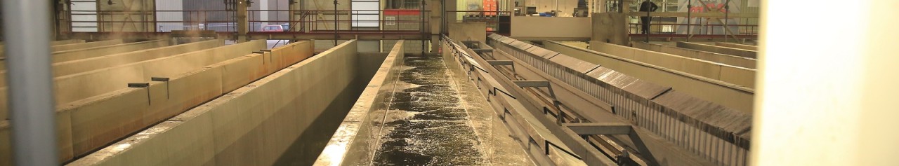 Een overview van de 22 meter lange badenreeks bij BWB-Alucol