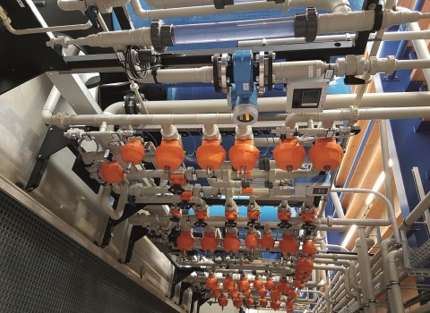 Een deel van een afvalwaterzuiveringsinstallatie.
